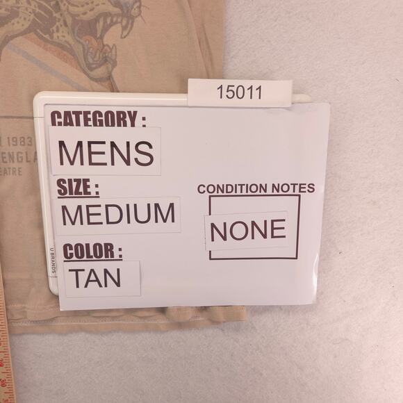 Def Leppard Band Graphic Crew Neck T Shirt Adult Mens Size Medium M Tan - Picture 8 of 9